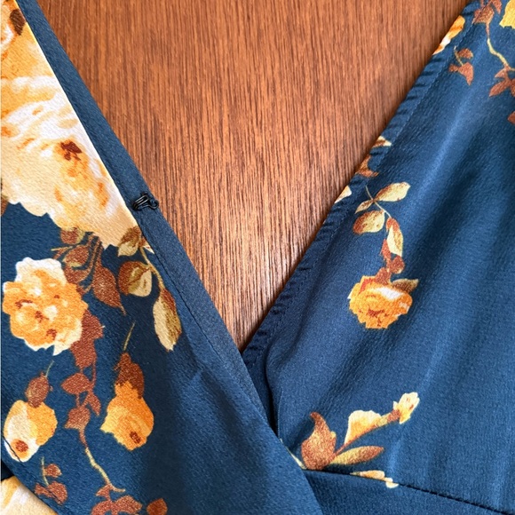 Vici Navy Floral Dress with Yellow Accents - Picture 2 of 6